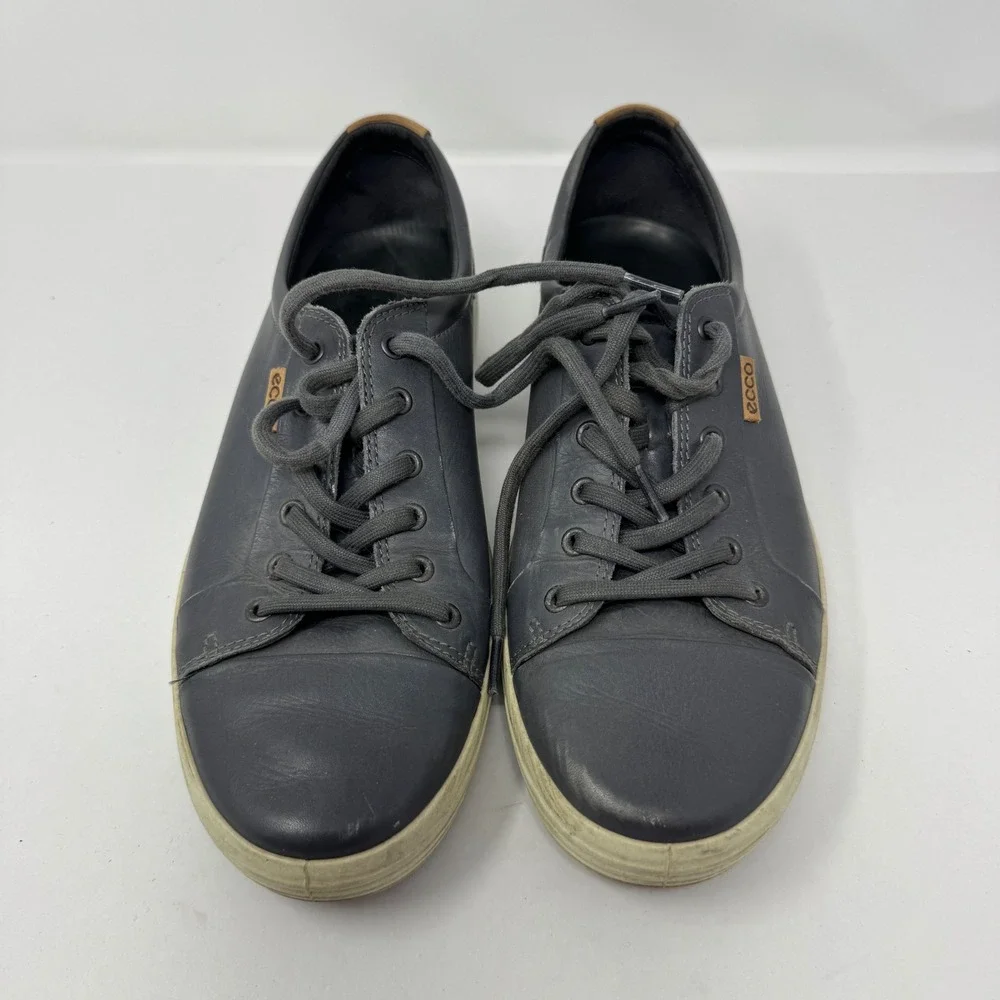 ECCO Soft 7‎ Mens Grey Leather Low Top Sneakers Size 45 US 11 430004-51054